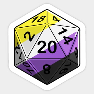 Nonbinary Pride d20 Sticker